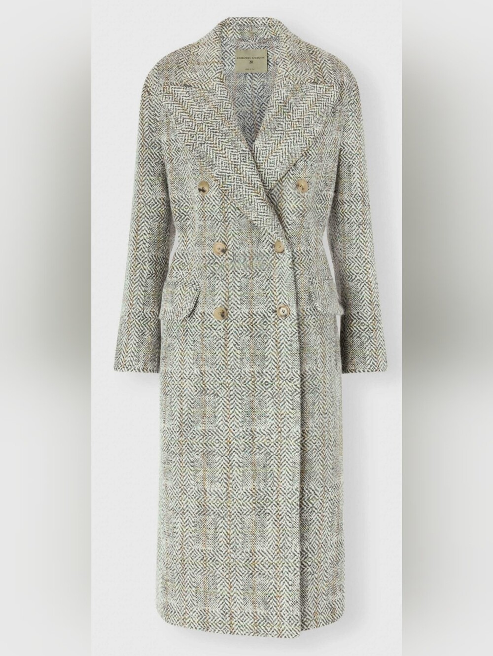Ermanno Scervino FIRE! NWT! Midi Double Breasted Coat in Resca Wool Yarn Dyed 40